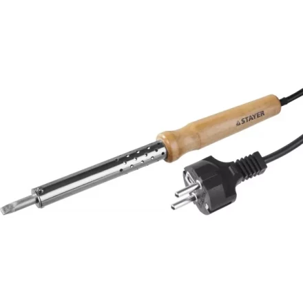 Паяльник с деревянной рукояткой и долговечным жалом, STAYER &quot;MASTER&quot; MAXTerm, 55310-100, 100 Вт, клин 55310-100 купить в Челябинске