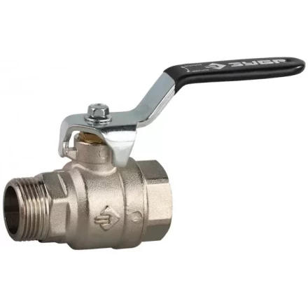 Кран шаровой ЗУБР полнопроходной &quot;мама-папа&quot;, ручка, хромиров латунь, 3/4&quot; 4-51321-C-3/4 купить в Челябинске