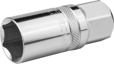 Торцовая головка KRAFTOOL &quot;INDUSTRIE QUALITAT&quot;, свечная с магнитом, Cr-V, FLANK, хромосатинированная, 1/2&quot;, 21 мм 27813-21_z01 купить в Челябинске