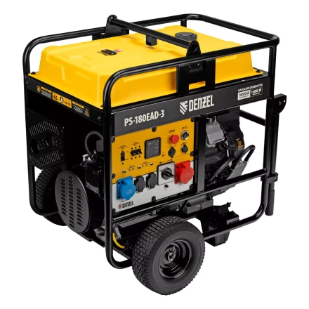 Генератор бензиновый Denzel PS-180EAD-3, 18 кВт,230/400 В, 65л, разъём ATS,перекл.режима,эл.старт купить в Челябинске