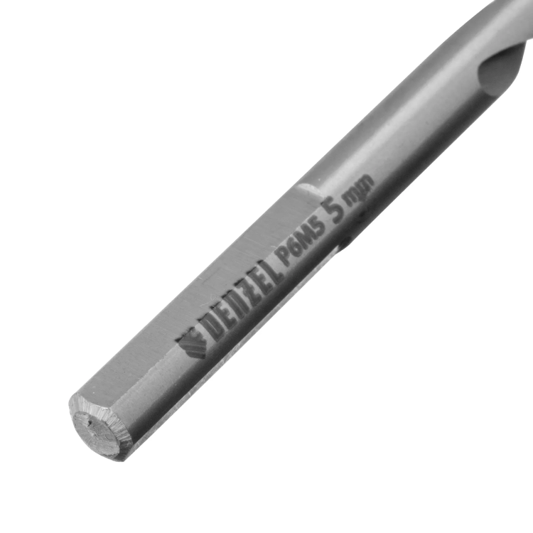 Сверло спиральное по металлу Denzel 5 x 86 мм, Р6М5, Golden Tip, 718233 купить в Челябинске
