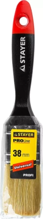 Кисть плоская STAYER &quot;UNIVERSAL-PROFI&quot;, светлая натуральная щетина, деревянная ручка, 38мм 0104-038 купить в Челябинске
