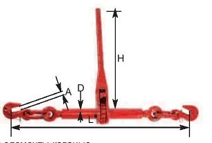 Стяжки цепные для крепления грузов с крюками  р-н 5.4 тонн L=4 метра купить в Челябинске
