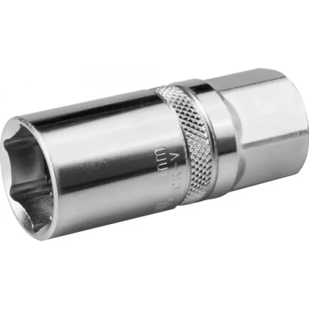 Торцовая головка KRAFTOOL &quot;INDUSTRIE QUALITAT&quot;, свечная с магнитом, Cr-V, FLANK, хромосатинированная, 1/2&quot;, 16 мм 27813-16_z01 купить в Челябинске