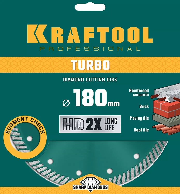 Диск алмазный отрезной для УШМ TURBO 36682-180 купить в Челябинске
