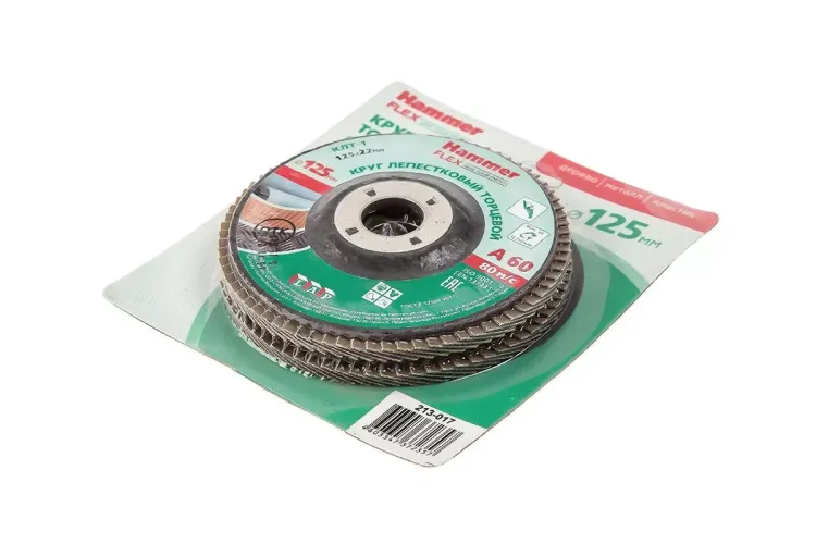 Круг Лепестковый Торцевой (КЛТ) HAMMER Ф125х22 P60 купить в Челябинске
