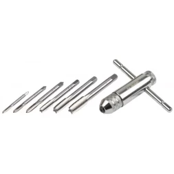 Набор ЗУБР "МАСТЕР" с металлореж. инструментом, метчики однопроходные М3-М10, метчикодержатель - на карточке, 7предметов 28127-H7