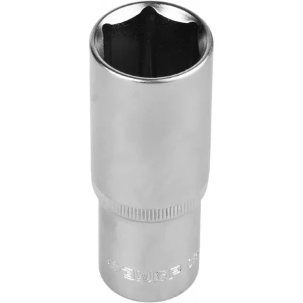 Головка торцовая ЗУБР &quot;МАСТЕР&quot; (1/2&quot;), удлиненная, Cr-V, FLANK, хроматированное покрытие, 17мм 27726-17 купить в Челябинске
