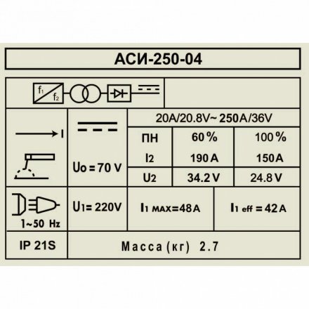 Аппарат сварочный инверторный Диолд АСИ 250-04 купить в Челябинске