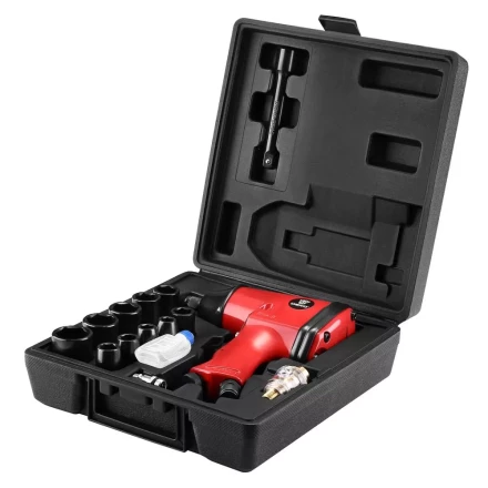 Гайковерт пневматический ударный DEKO DKPT01 SET 3, 018-1101, в чемодане с набором 16 предметов купить в Челябинске