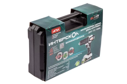 Аккумуляторная дрель-шуруповерт ИНТЕРСКОЛ ДАУ-13/18ВК (573.1.2.70) Li-ion АПИ (кейс, 2 х 1,5Ач, ЗУ) купить в Челябинске