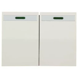 Выключатель СВЕТОЗАР "ЭФФЕКТ" двухклавишный, с эффектом свечения, без вставки и рамки, цвет бежевый, 10A/~250B SV-54435-B