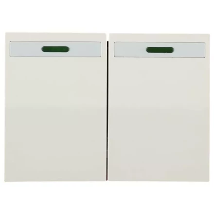 Выключатель СВЕТОЗАР &quot;ЭФФЕКТ&quot; двухклавишный, с эффектом свечения, без вставки и рамки, цвет бежевый, 10A/~250B SV-54435-B купить в Челябинске