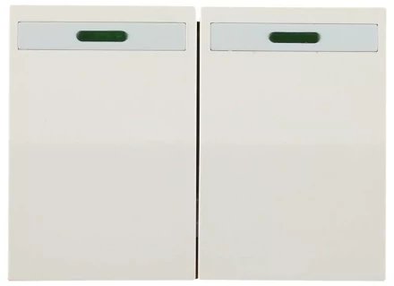 Выключатель СВЕТОЗАР &quot;ЭФФЕКТ&quot; двухклавишный, с эффектом свечения, без вставки и рамки, цвет бежевый, 10A/~250B SV-54435-B купить в Челябинске