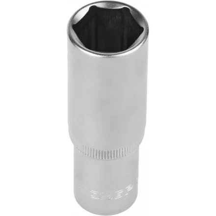 Головка торцовая ЗУБР &quot;МАСТЕР&quot; (1/2&quot;), удлиненная, Cr-V, FLANK, хроматированное покрытие, 19мм 27726-19 купить в Челябинске