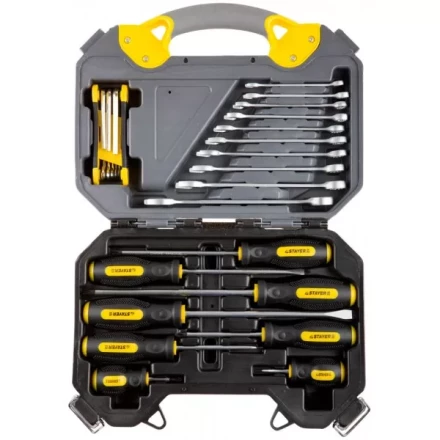Набор инструментов STAYER &quot;PROFI&quot; универсальный, высококачественная CRV сталь, хромированное покрытие, 26 предметов 27710-H26 купить в Челябинске
