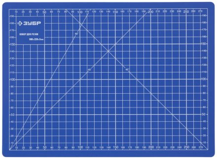 Коврик ЗУБР &quot;ЭКСПЕРТ&quot;, непрорезаемый, 3мм, цвет синий, 300х220 мм 9903 купить в Челябинске