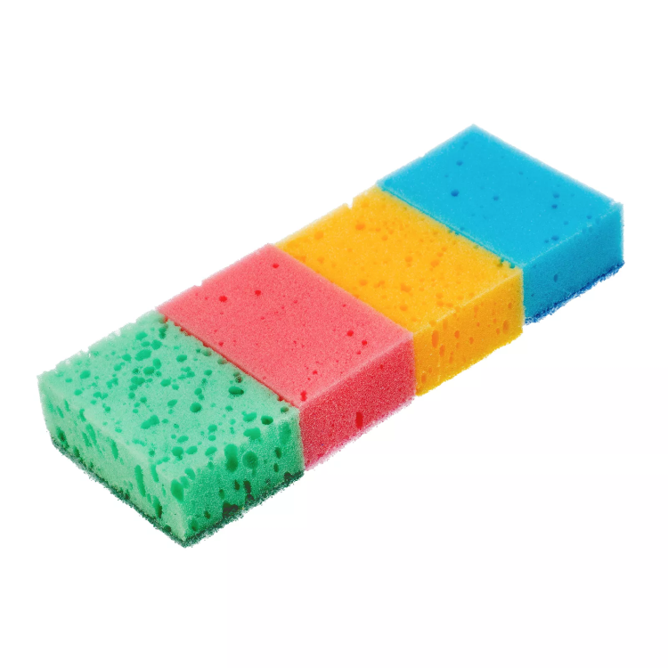 Губки для посуды Coral, 95 x 64 x 36 мм, 4 шт, Home Palisad 923585 купить в Челябинске