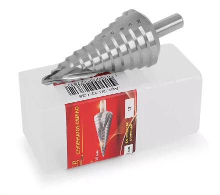 Ступенчатое сверло MESSER со спиральной канавкой. Диаметр 6-38 мм. Ступеней 12. купить в Челябинске