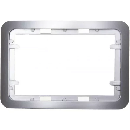 Панель СВЕТОЗАР &quot;ГАММА&quot; накладная для двойных розеток, цвет светло-серый металлик, 1 гнездо SV-54145-2-SM купить в Челябинске