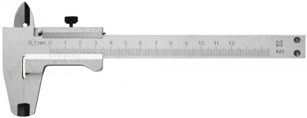 Штангенциркуль металлический тип 1, класс точности 2, 125мм, шаг 0,1мм 3445-125 купить в Челябинске