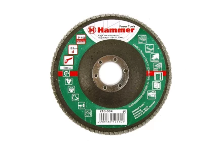Круг Лепестковый Торцевой (КЛТ) HAMMER КЛТ 1 Ф125х22 Р100 213-004 купить в Челябинске