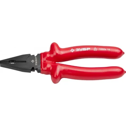 Плоскогубцы ЗУБР &quot;МАСТЕР&quot; &quot;ЭЛЕКТРИК&quot; комбинированные, диэлектрические, высоковольтные до ~1000В, 200мм 2214-1-20_z02 купить в Челябинске