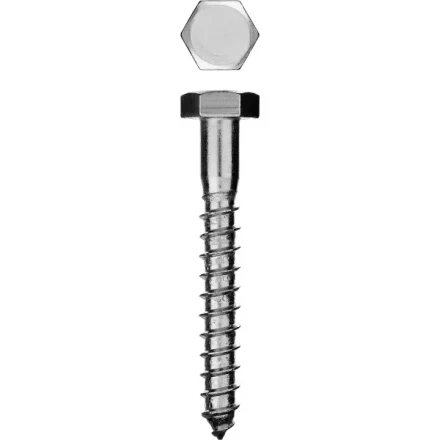 Шурупы ЗУБР с шестигранной головкой, оцинкованные, 8x60мм, 2шт 4-300456-08-060 купить в Челябинске