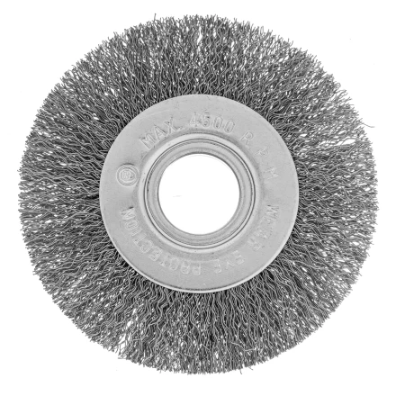 Щетка для УШМ, 100 мм, посадка 22.2 мм, плоская, витая проволока 0.3 мм Сибртех 746487 купить в Челябинске