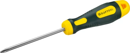 Отвертка KRAFTOOL, Cr-Mo-V сталь, двухкомпонентная противоскользящая рукоятка, PH, №2x100мм 250072-2-100 купить в Челябинске