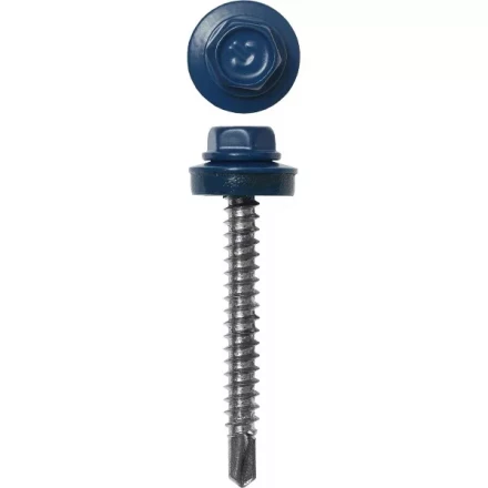 Саморезы ЗУБР &quot;ПРОФЕССИОНАЛ&quot; окраш., RAL 5005 синий насыщен., для крепл. кров. матер. к дерев. обреш., 4.8x70мм, 160шт 4-300315-48-070-5005 купить в Челябинске