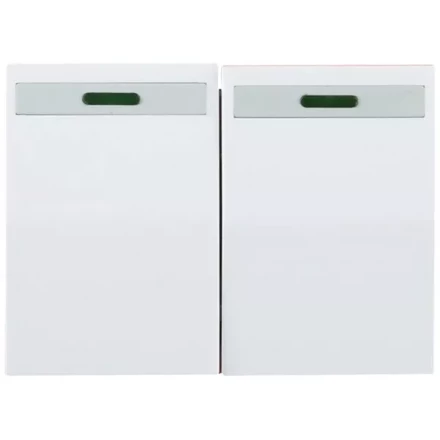 Выключатель СВЕТОЗАР &quot;ЭФФЕКТ&quot; двухклавишный, с эффектом свечения, без вставки и рамки, цвет белый, 10A/~250B SV-54435-W купить в Челябинске