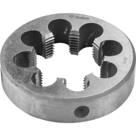 Плашка ЗУБР &quot;МАСТЕР&quot; круглая ручная для трубной резьбы, G 1 1/2&quot; 4-28032-3/2 купить в Челябинске