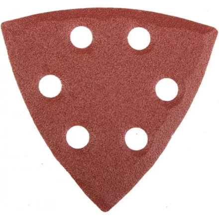 Треугольник шлифовальный универсальный STAYER &quot;MASTER&quot; на велкро основе, 6 отверстий, Р80, 93х93х93мм, 5шт 35460-080 купить в Челябинске
