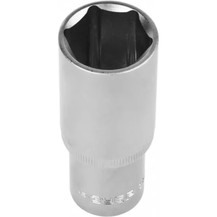 Головка торцовая ЗУБР &quot;МАСТЕР&quot; (1/2&quot;), удлиненная, Cr-V, FLANK, хроматированное покрытие, 22мм 27726-22 купить в Челябинске