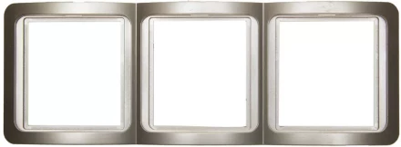 Панель СВЕТОЗАР &quot;ГАММА&quot; накладная, вертикальная, цвет золотой металлик, 3 гнезда SV-54149-GM купить в Челябинске