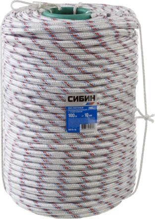 Фал плетёный полипропиленовый СИБИН 24-прядный с полипропиленовым сердечником, диаметр 10 мм, бухта 100 м, 700 кгс 50215-10 купить в Челябинске
