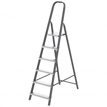 Стремянка 6 ступеней стальной Профиль алюминиевые ступени Россия Сибртех 97956 купить в Челябинске