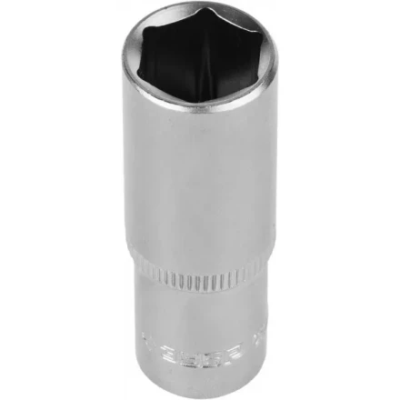 Головка торцовая ЗУБР &quot;МАСТЕР&quot; (1/4&quot;), удлиненная, Cr-V, FLANK, хроматированное покрытие, 10мм 27717-10 купить в Челябинске