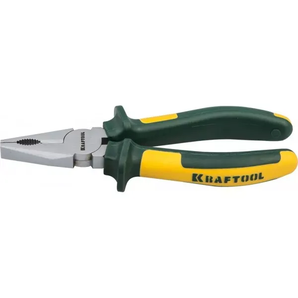 Плоскогубцы KRAFTOOL"KRAFT-MAX"комб,Cr-Mo,маслобензост двухкомп рукоятки,шарнирное соединение с повыш износост,200мм 22011-1-20 купить в Челябинске