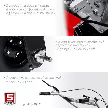 ЗУБР увеличенные колеса, 7 л.с., мотоблок (МТБ-300 У) купить в Челябинске