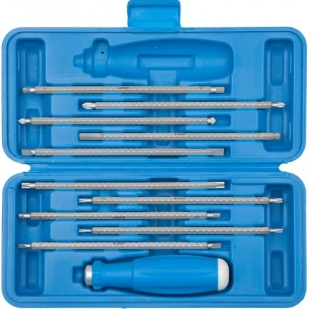 Набор ЗУБР: Отвертка с 2сторонними стержнями, пластик бокс, хромомолибденовая сталь, 11 предметов, 175мм 25427-H11 купить в Челябинске