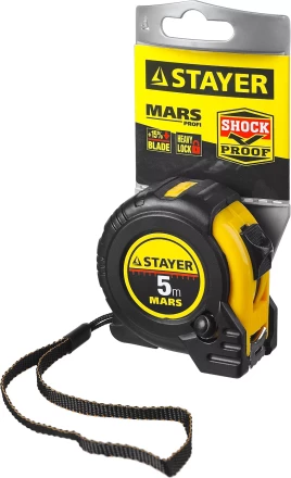 Рулетка STAYER &quot;PROFI&quot; &quot;MARS&quot;, обрезиненный корпус, 5мх19мм 34131-05 купить в Челябинске