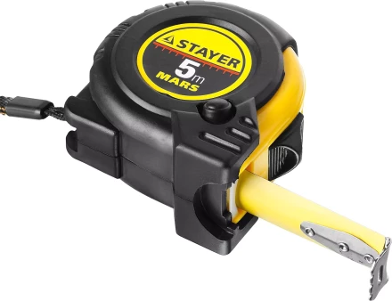 Рулетка STAYER &quot;PROFI&quot; &quot;MARS&quot;, обрезиненный корпус, 5мх19мм 34131-05 купить в Челябинске