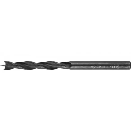 ЗУБР. Сверло спиральное по дереву с М-образной заточкой, сталь 65Г, 6х90мм 29421-090-06 купить в Челябинске