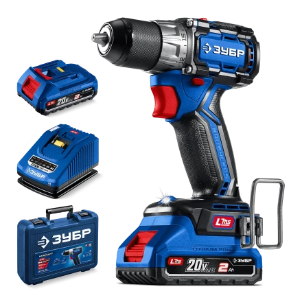 Бесщеточная дрель-шуруповерт Зубр КОМПАКТ #2, 2 АКБ LMS (2 Ач), в кейсе DB-50-22 серия «ПРОФЕССИОНАЛ» купить в Челябинске