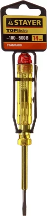 Пробник STAYER &quot;STANDARD&quot; электрический, 100-500В, 140мм, этикетка-флажок 2571-14_z01 купить в Челябинске