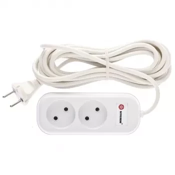 Удлинитель бытовой серия EU, без заземления, 5м, 2 роз., 6А Stern 95722 купить в Челябинске
