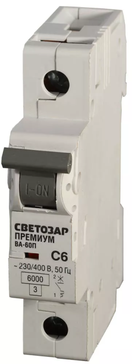 Выключатель автоматический СВЕТОЗАР "ПРЕМИУМ" 1-полюсный, 63 A, "C", откл. сп. 6 кА, 230 / 400 В SV-49021-63-C купить в Челябинске