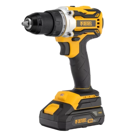 Дрель-шуруповерт аккумуляторная Denzel  BLDL-18-0 26140, бесщет.2 Li-Ion, 18 В купить в Челябинске
